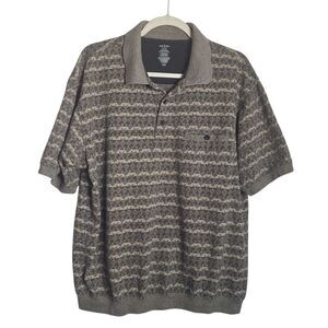 David Taylor Short Sleeve Knit Polo Shirt Fitted Hem Gray Golf XL Mens